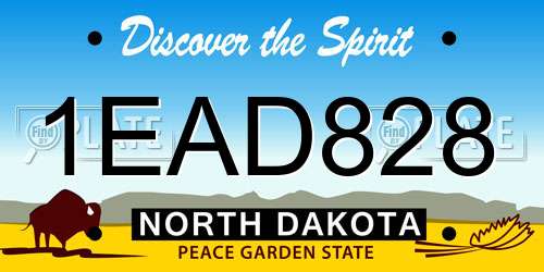 1EAD828 North Dakota License Plate