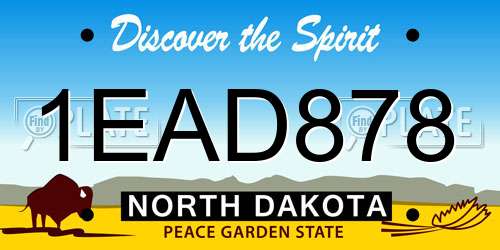 1EAD878 North Dakota License Plate