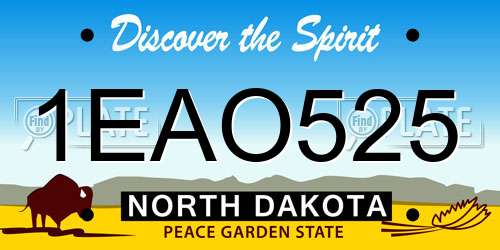 1EAO525 North Dakota License Plate