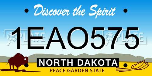 1EAO575 North Dakota License Plate