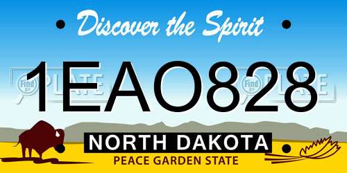 1EAO828 North Dakota License Plate