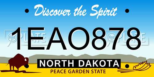 1EAO878 North Dakota License Plate