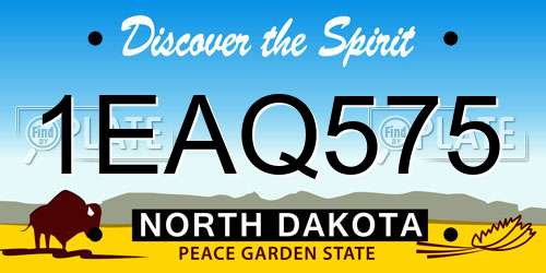 1EAQ575 North Dakota License Plate
