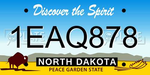 1EAQ878 North Dakota License Plate