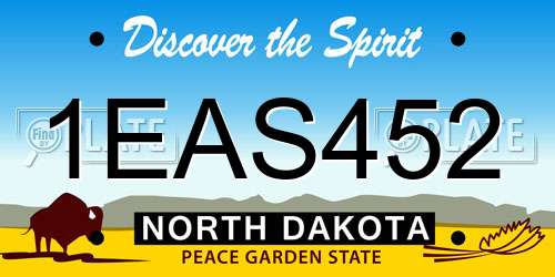 1EAS452 North Dakota License Plate