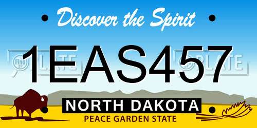 1EAS457 North Dakota License Plate