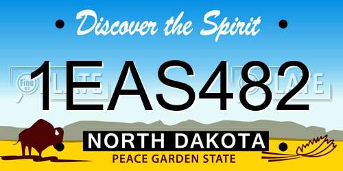 1EAS482 North Dakota License Plate