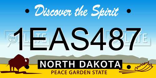 1EAS487 North Dakota License Plate