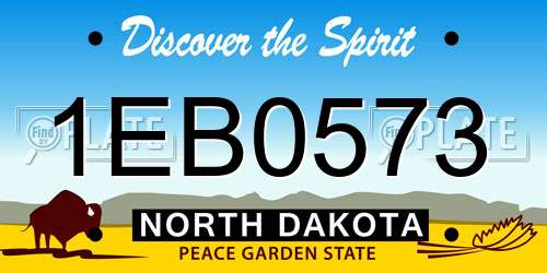 1EB0573 North Dakota License Plate