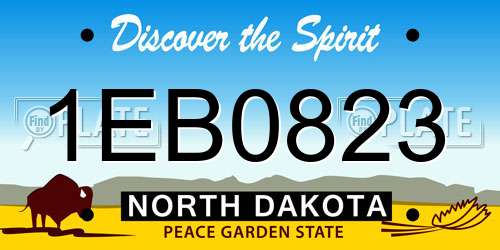 1EB0823 North Dakota License Plate