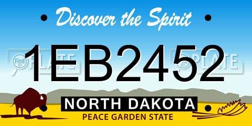 1EB2452 North Dakota License Plate