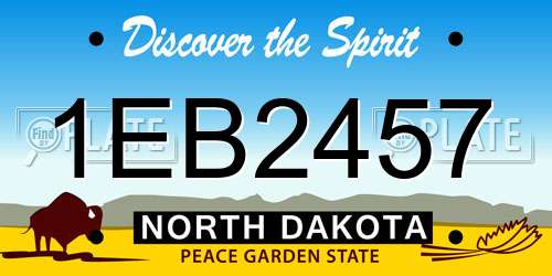 1EB2457 North Dakota License Plate