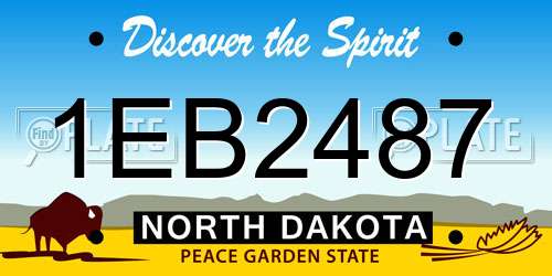 1EB2487 North Dakota License Plate