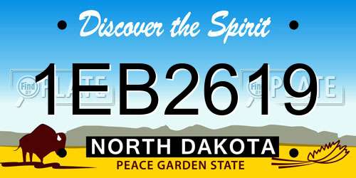 1EB2619 North Dakota License Plate
