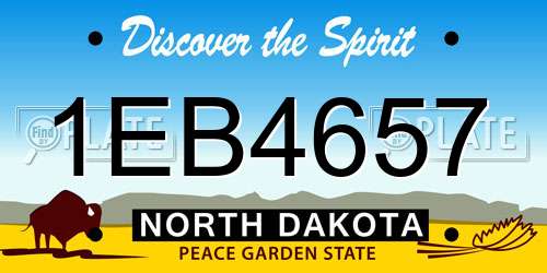 1EB4657 North Dakota License Plate