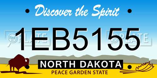 1EB5155 North Dakota License Plate