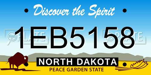 1EB5158 North Dakota License Plate