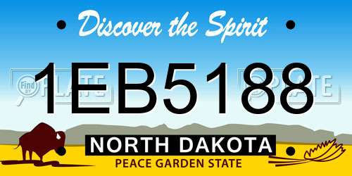 1EB5188 North Dakota License Plate
