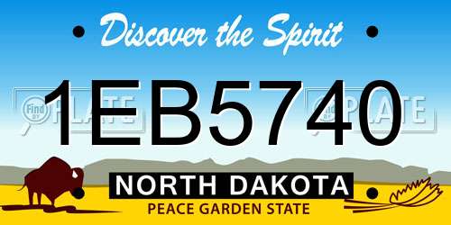 1EB5740 North Dakota License Plate