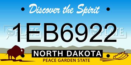 1EB6922 North Dakota License Plate
