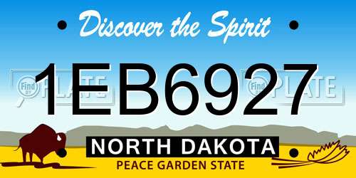 1EB6927 North Dakota License Plate