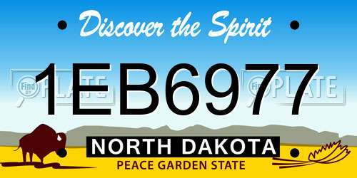 1EB6977 North Dakota License Plate