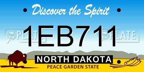 1EB711 North Dakota License Plate