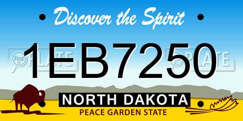 1EB7250 North Dakota License Plate