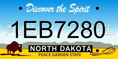 1EB7280 North Dakota License Plate