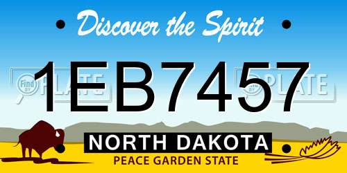 1EB7457 North Dakota License Plate