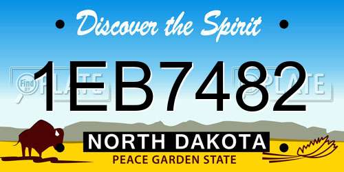 1EB7482 North Dakota License Plate