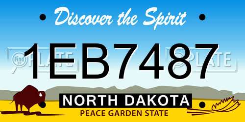1EB7487 North Dakota License Plate