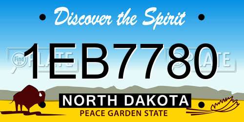 1EB7780 North Dakota License Plate