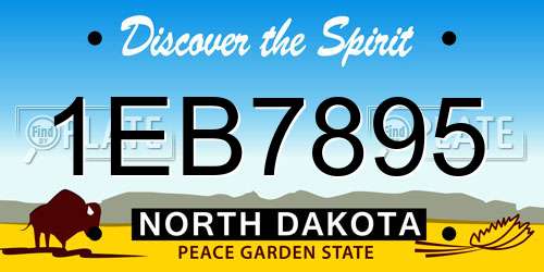 1EB7895 North Dakota License Plate