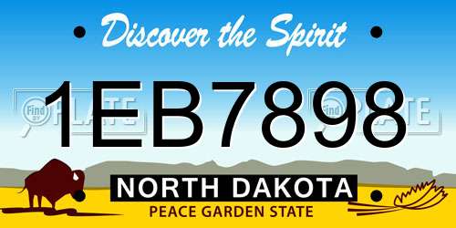 1EB7898 North Dakota License Plate