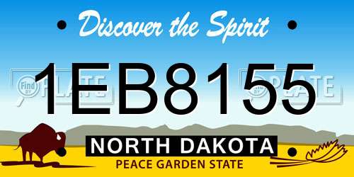 1EB8155 North Dakota License Plate