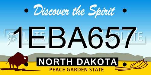 1EBA657 North Dakota License Plate
