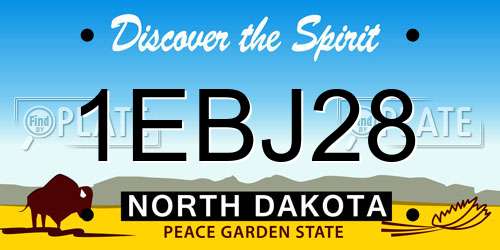 1EBJ28 North Dakota License Plate