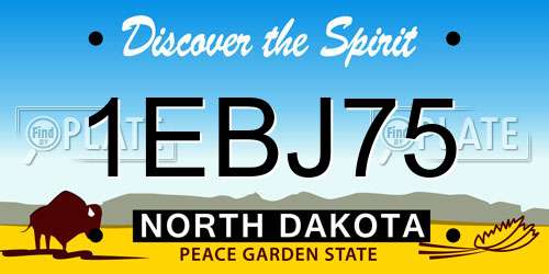 1EBJ75 North Dakota License Plate