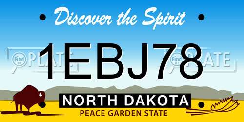 1EBJ78 North Dakota License Plate