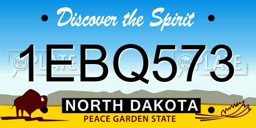 1EBQ573 North Dakota License Plate