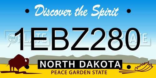 1EBZ280 North Dakota License Plate