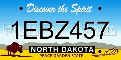 1EBZ457 North Dakota License Plate