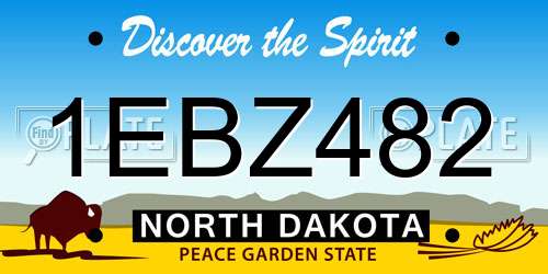 1EBZ482 North Dakota License Plate