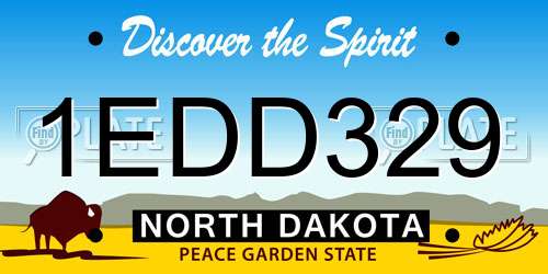 1EDD329 North Dakota License Plate