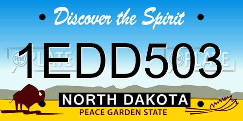 1EDD503 North Dakota License Plate