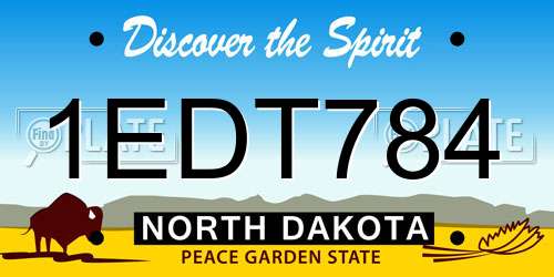 1EDT784 North Dakota License Plate