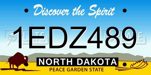 1EDZ489 North Dakota License Plate
