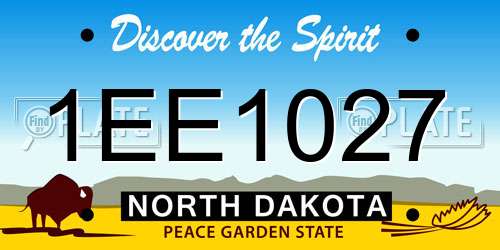 1EE1027 North Dakota License Plate