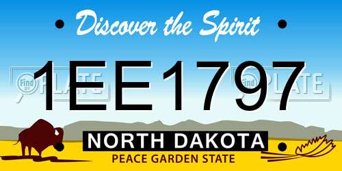 1EE1797 North Dakota License Plate